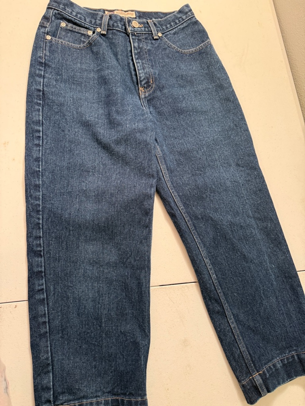 Faded Glory Women's High Rise Straight Leg Jeans - Dark Blue Denim